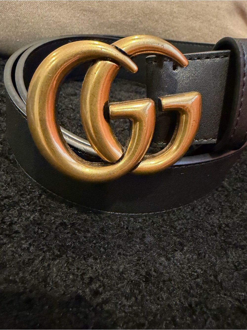 GUCCI MARMONT Black DOUBLE G BELT
